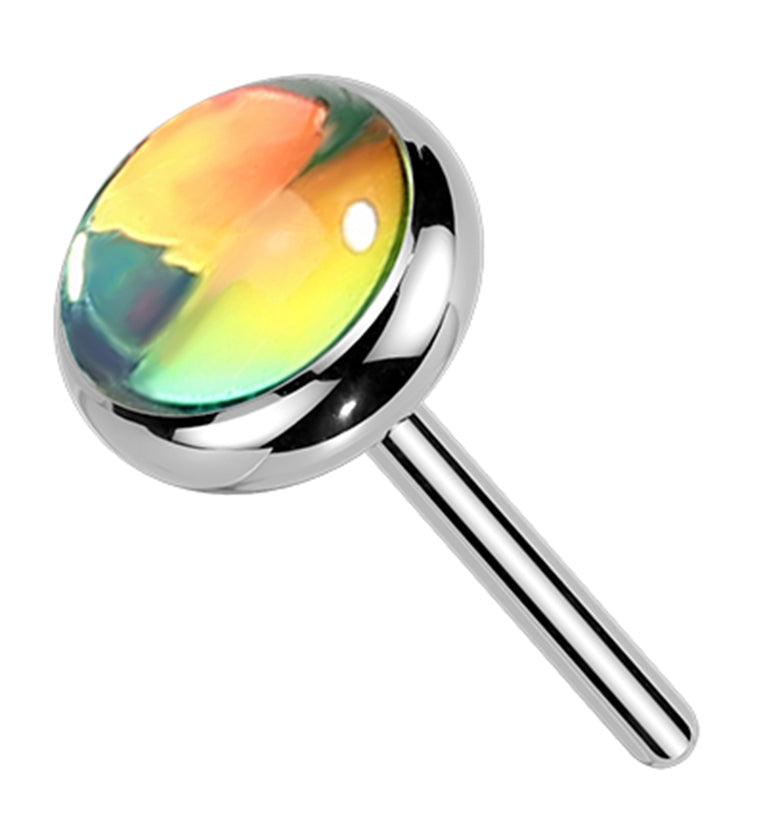 Green Iridescent Gem Titanium Threadless Top