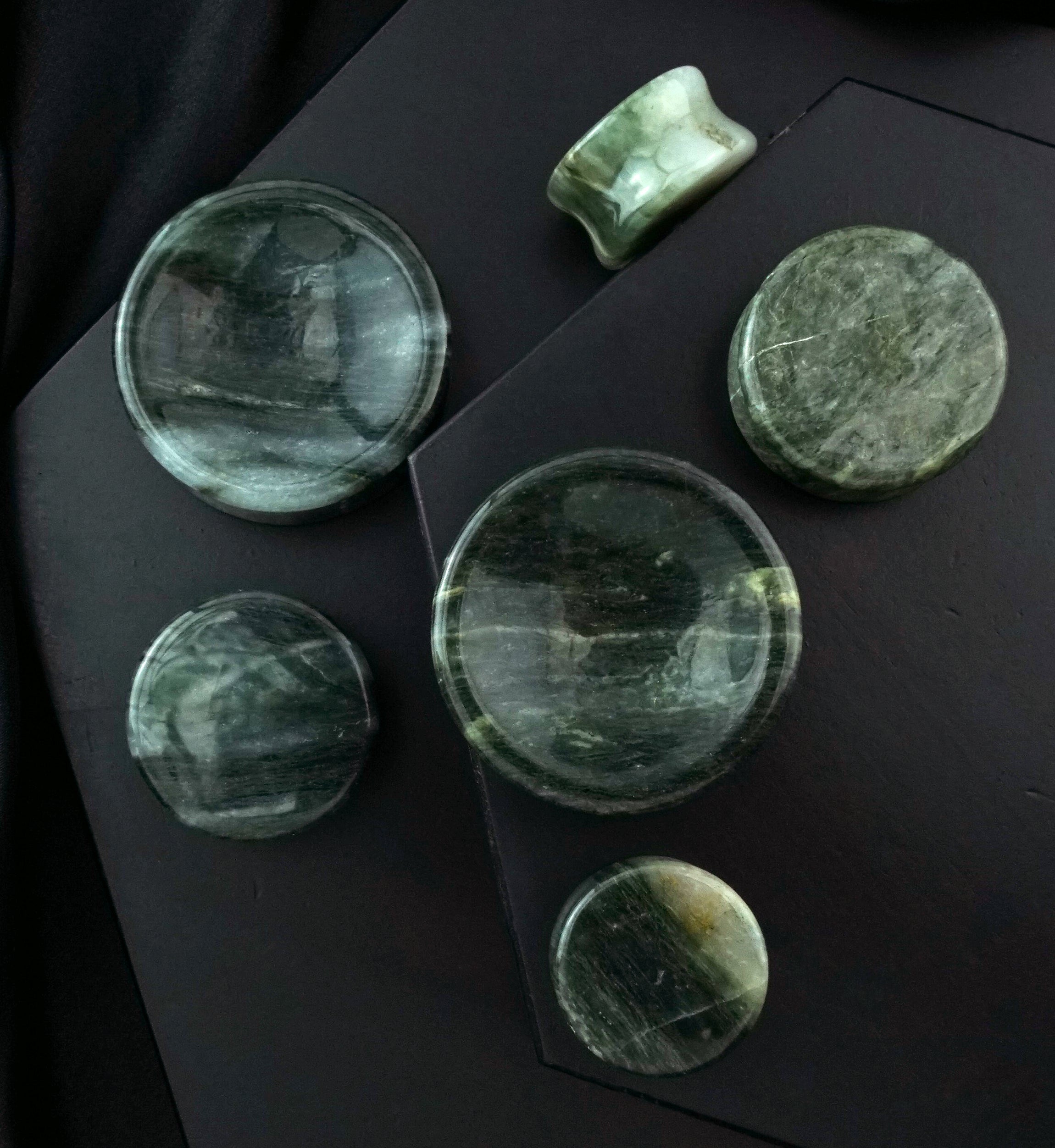 Green Jasper Stone Plugs