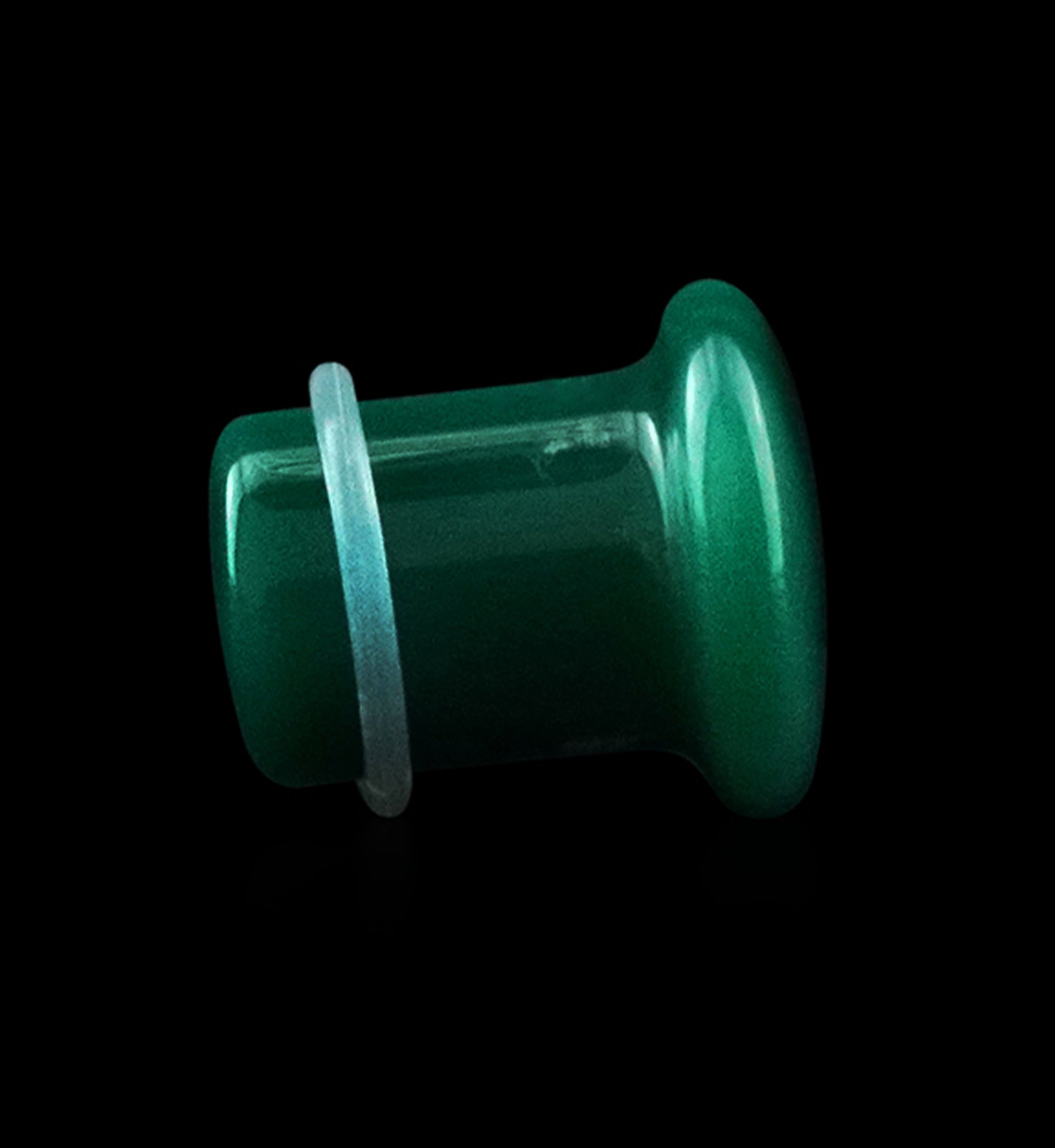 Green Line Agate Stone Plugs - Single Flare
