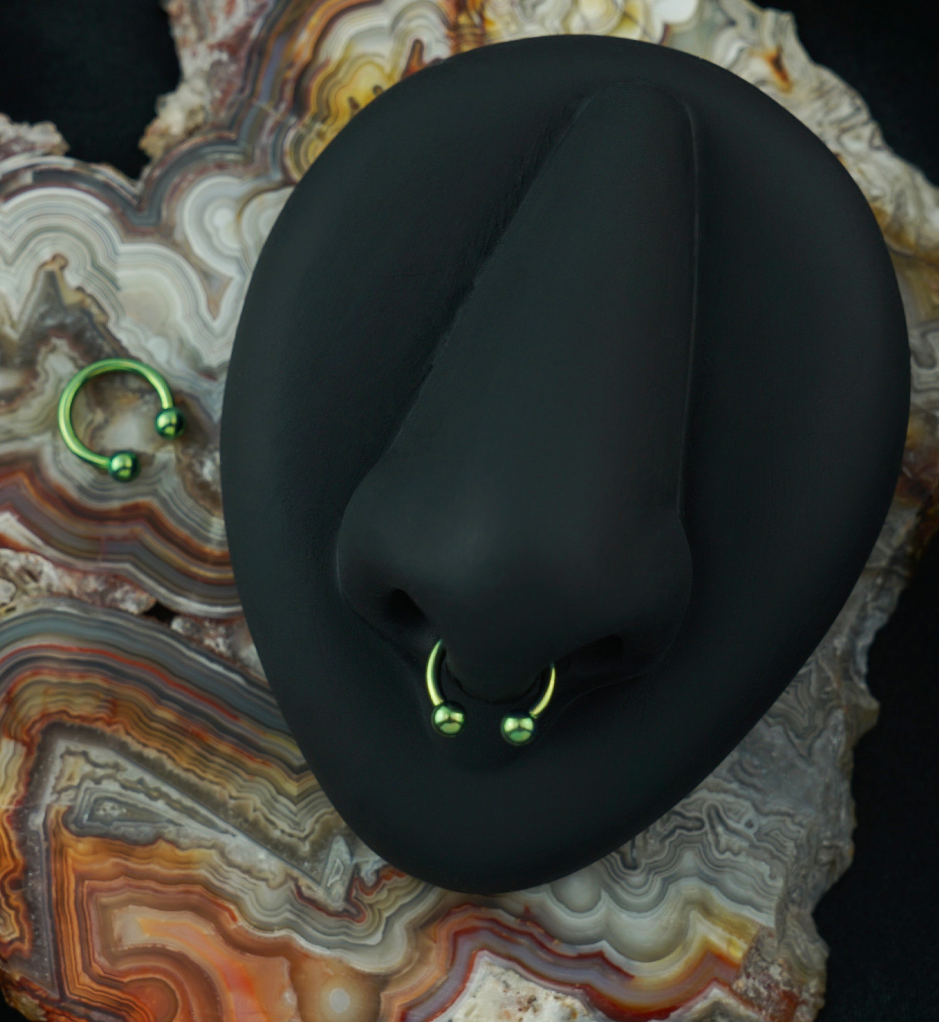 Green PVD Titanium Circular Barbell