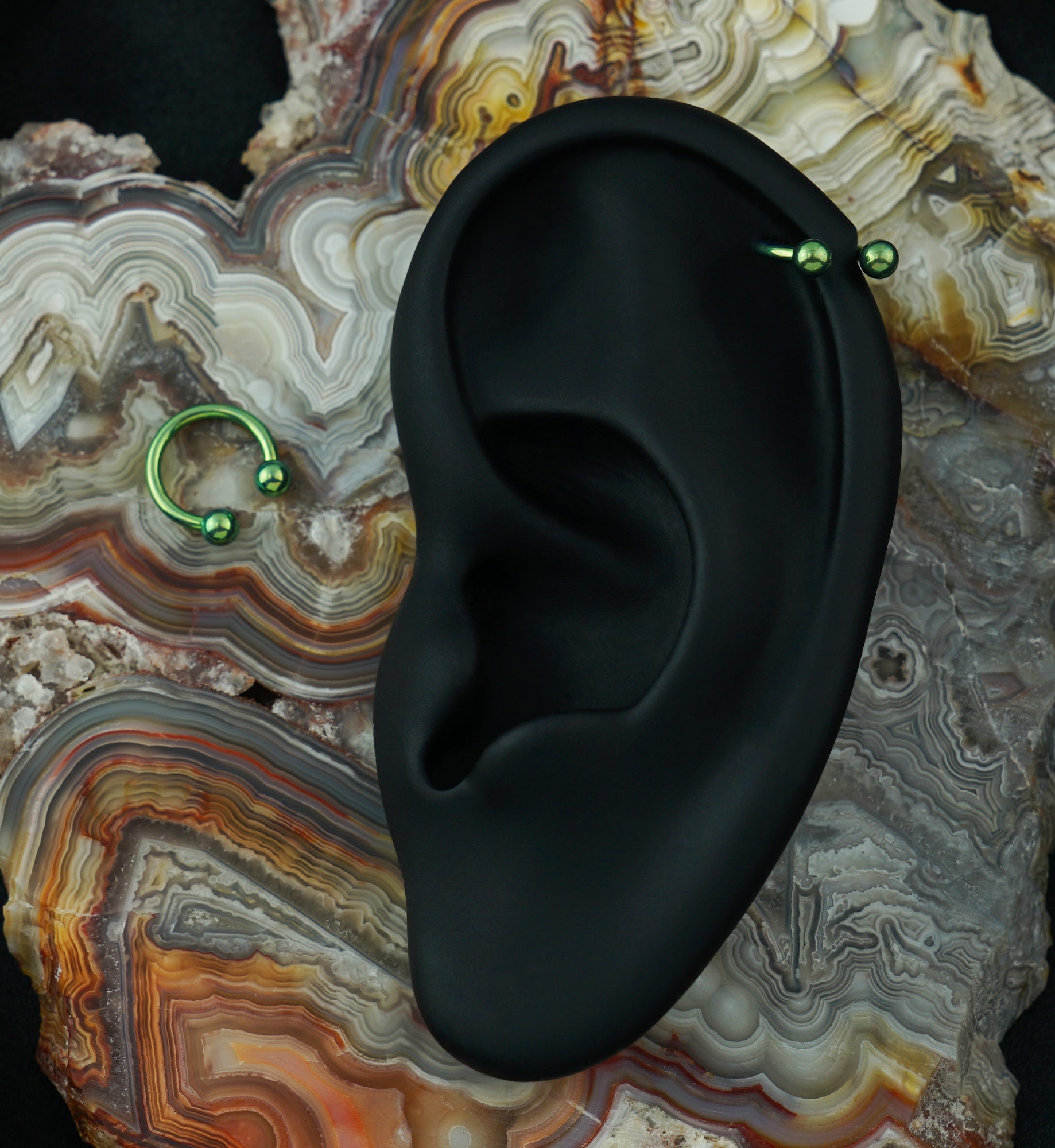 Green PVD Titanium Circular Barbell