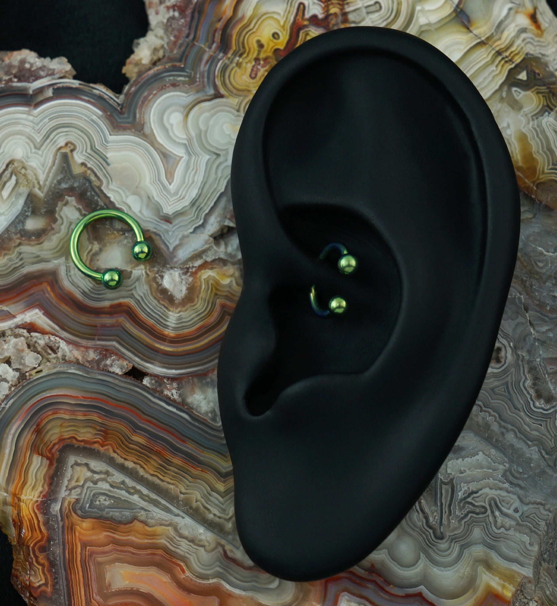 Green PVD Titanium Circular Barbell