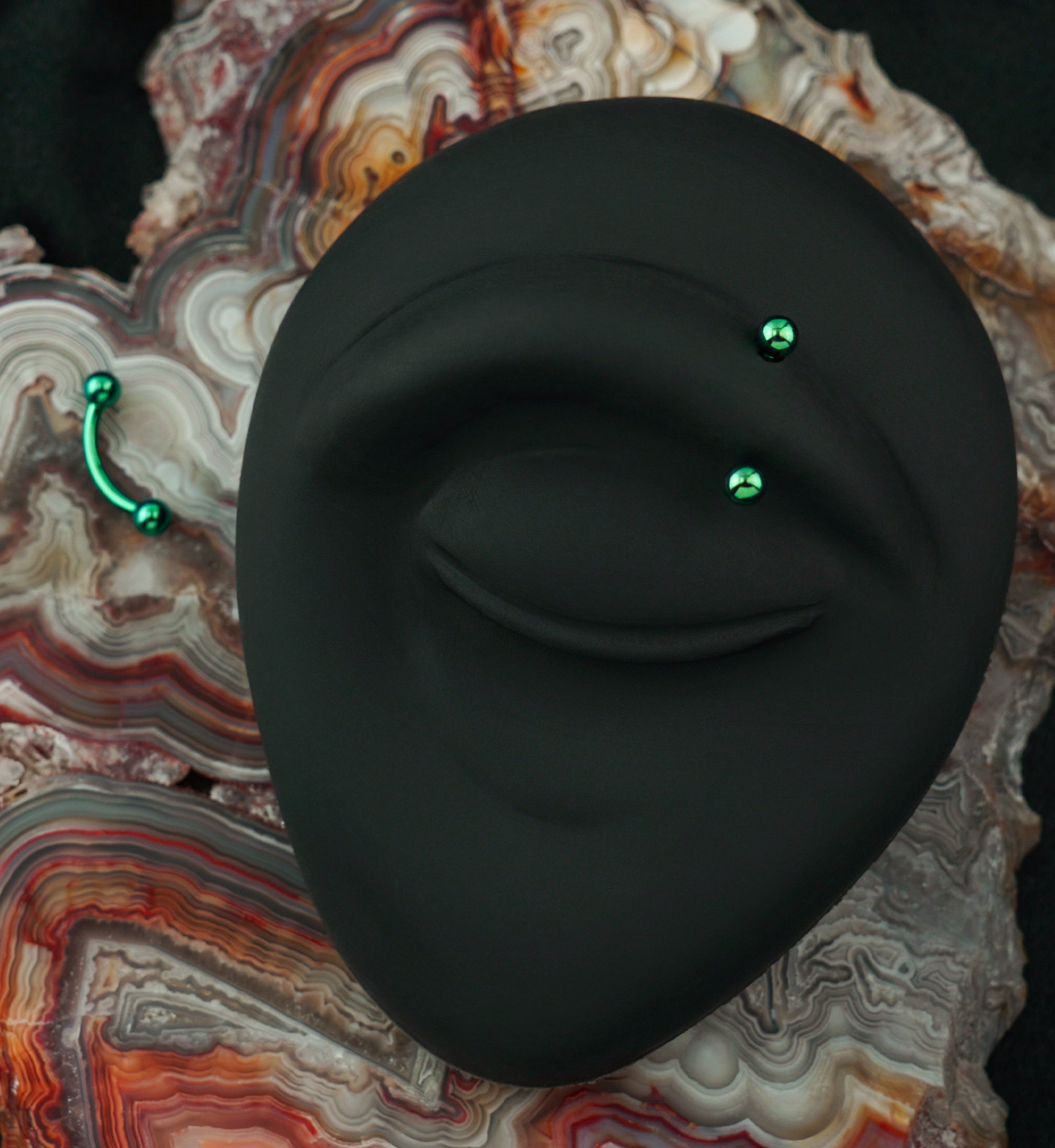 Green PVD Titanium Curved Barbell