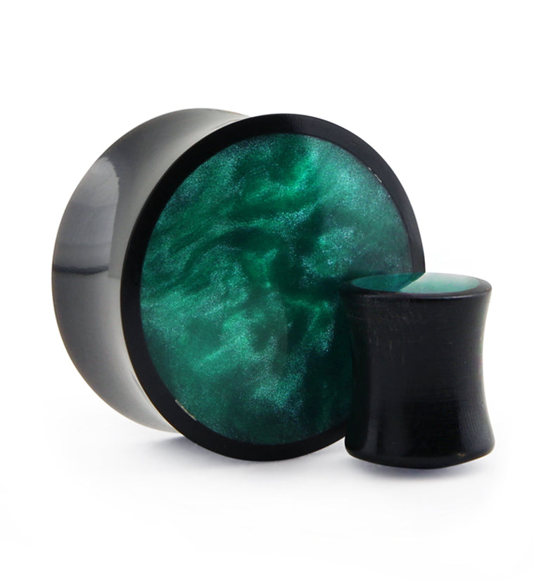 Horn Plugs With Green Resin Inlay