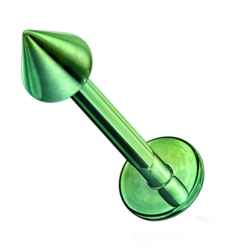 Green PVD Spike Labret Flatback