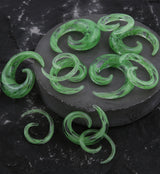 Green Swirl Glass Spirals