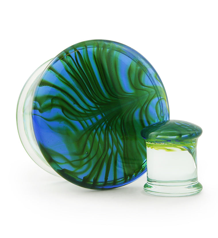 Tropical Stripe Glass Plugs