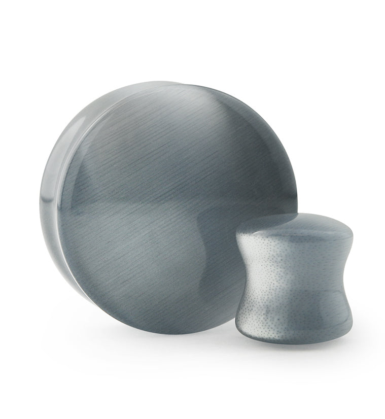 Grey Cat's Eye Glass Plugs