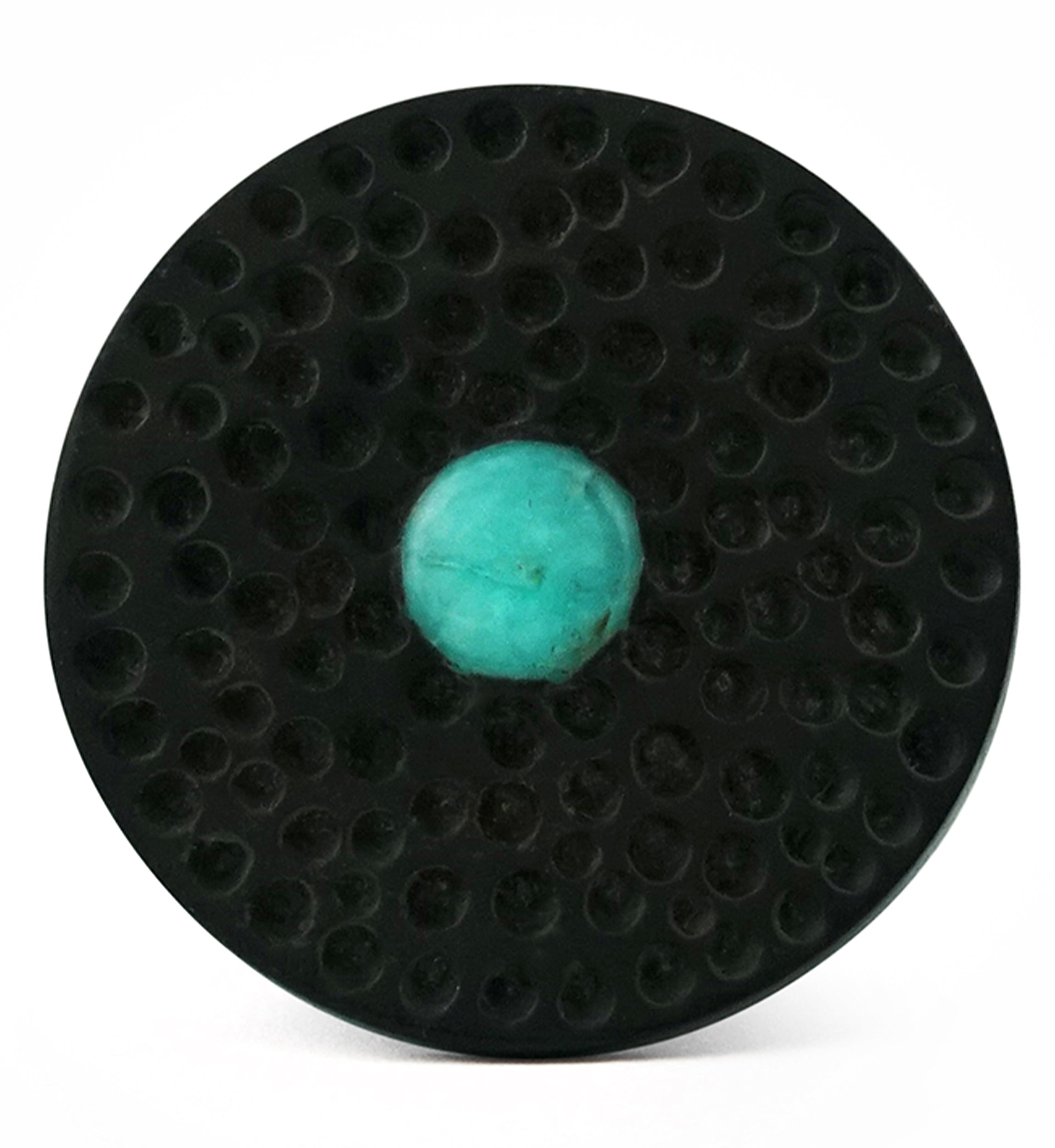 Hammered Amazonite Stone Areng Wood Mayan Flare Plugs