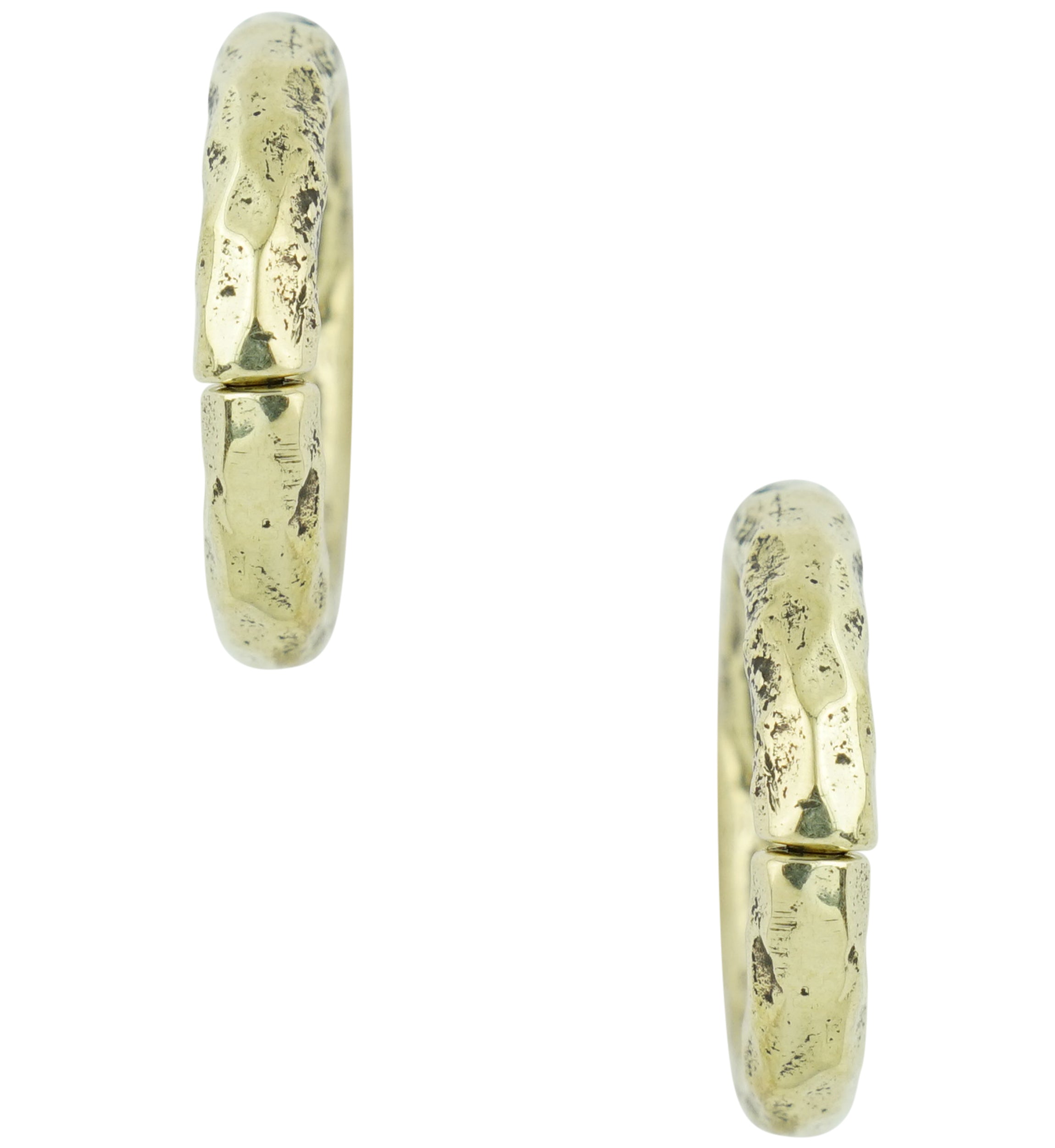 Hammered Brass Hinged Stretched Ear Cuffs