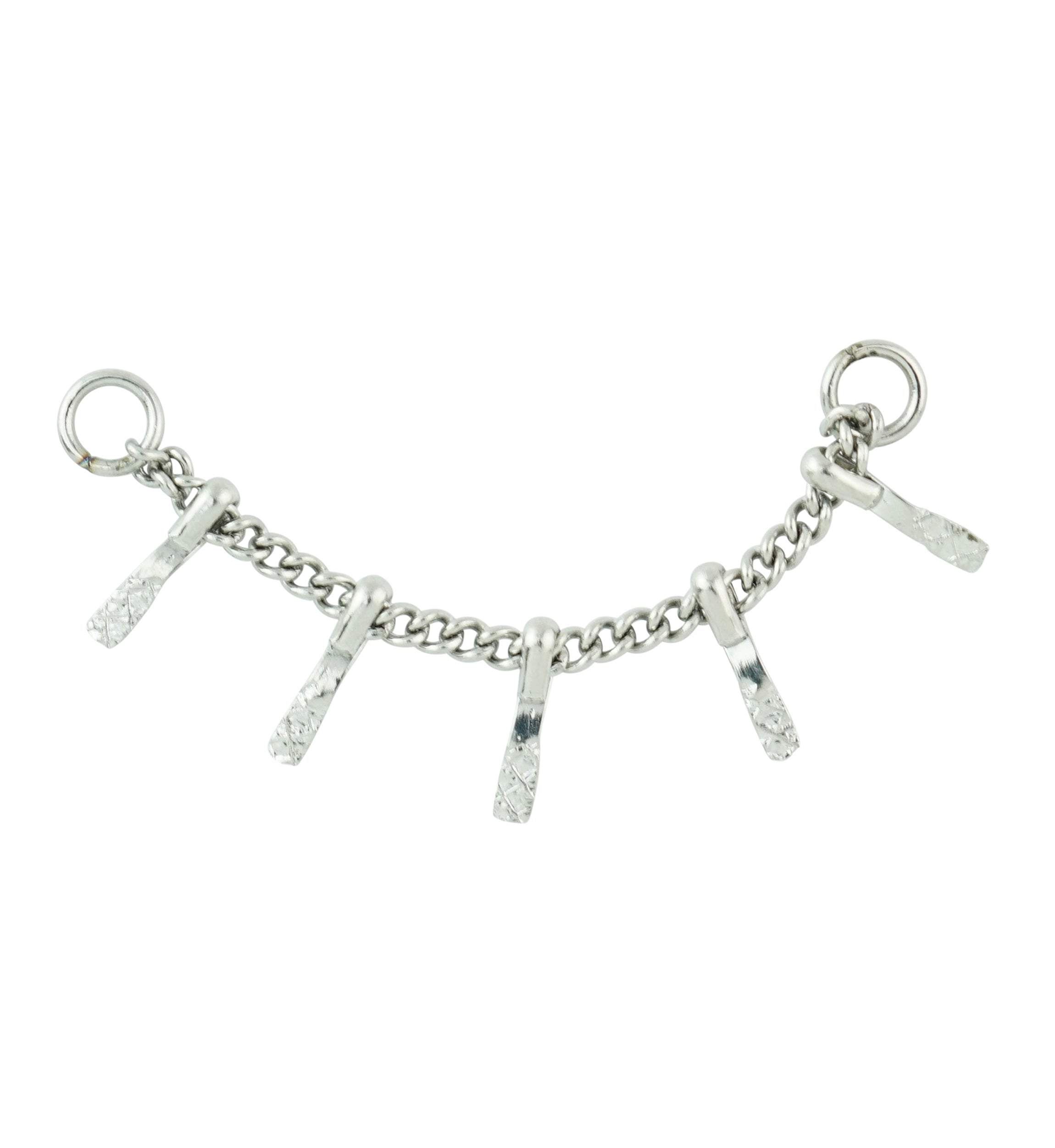 Hammered Dangle Bar Stainless Steel Connecting Piercing Chain