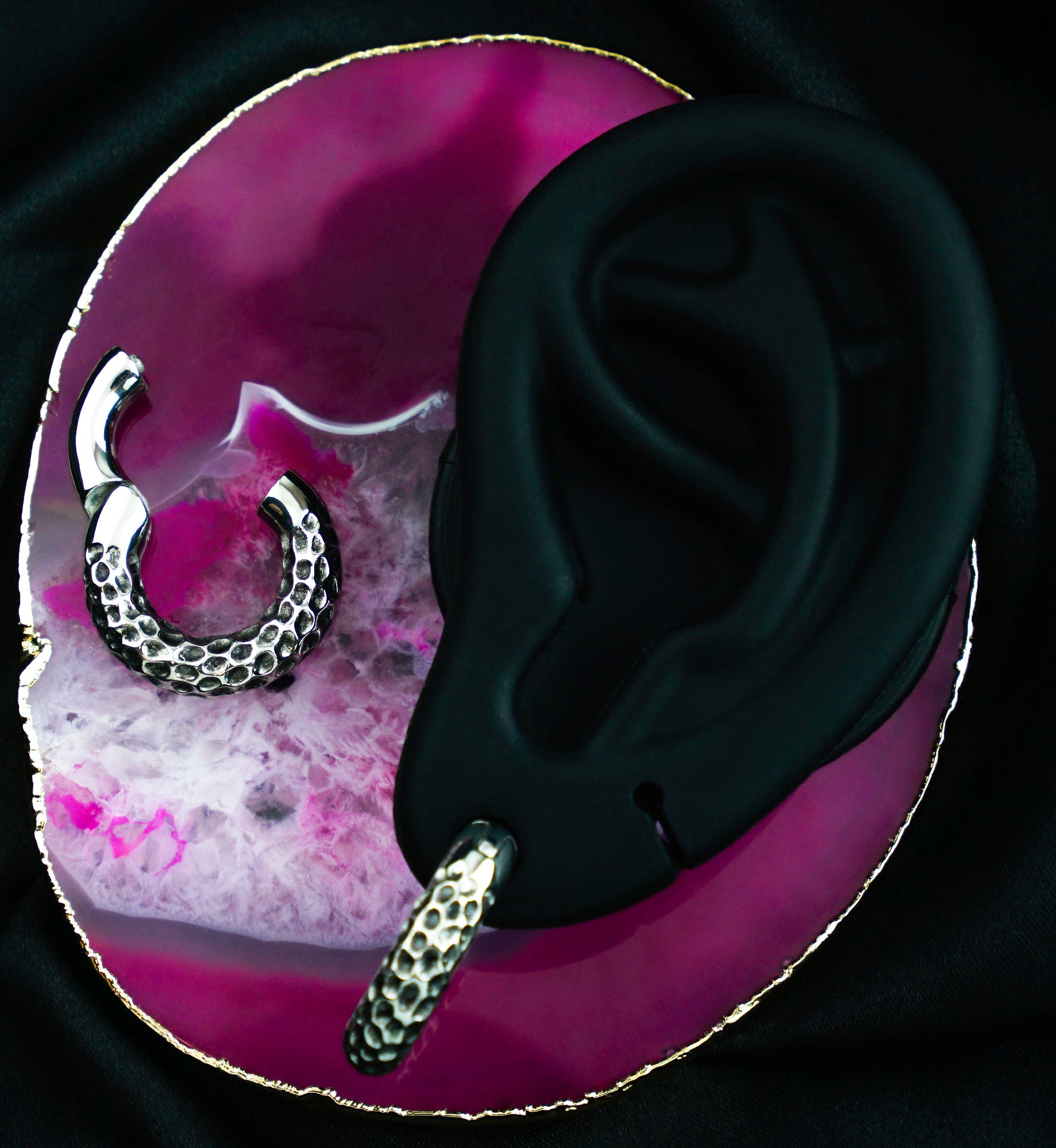 Hammered Hinged Ear Weights