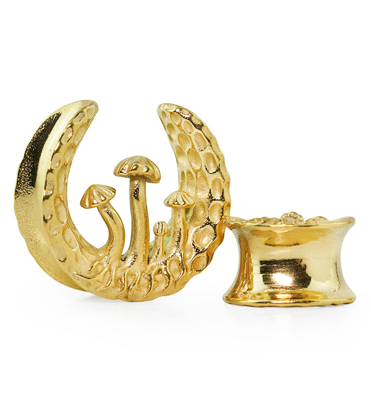 Gold PVD Hammered Mushroom Stainless Steel Saddles