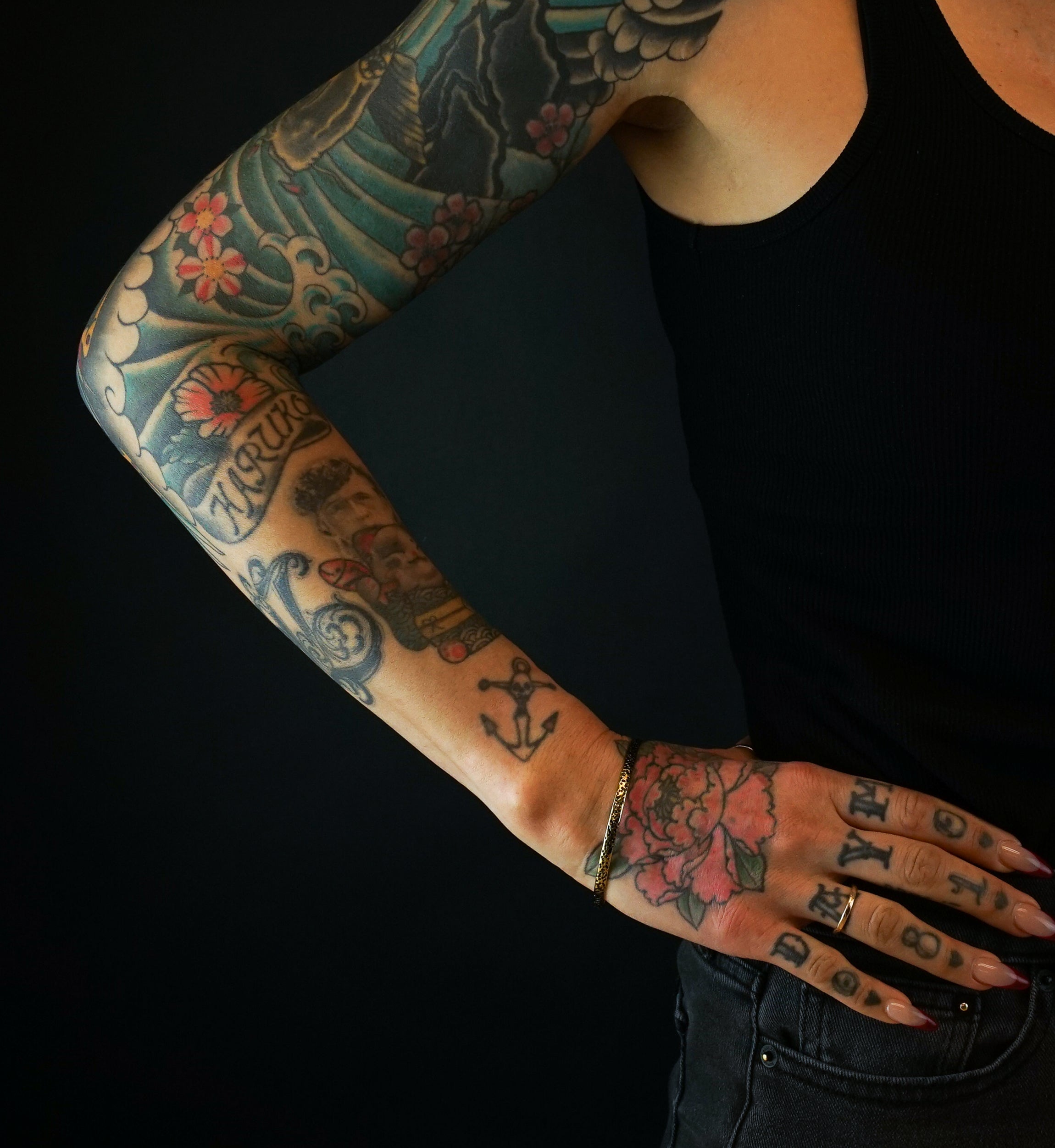 Hammered Narrow Brass Bangle