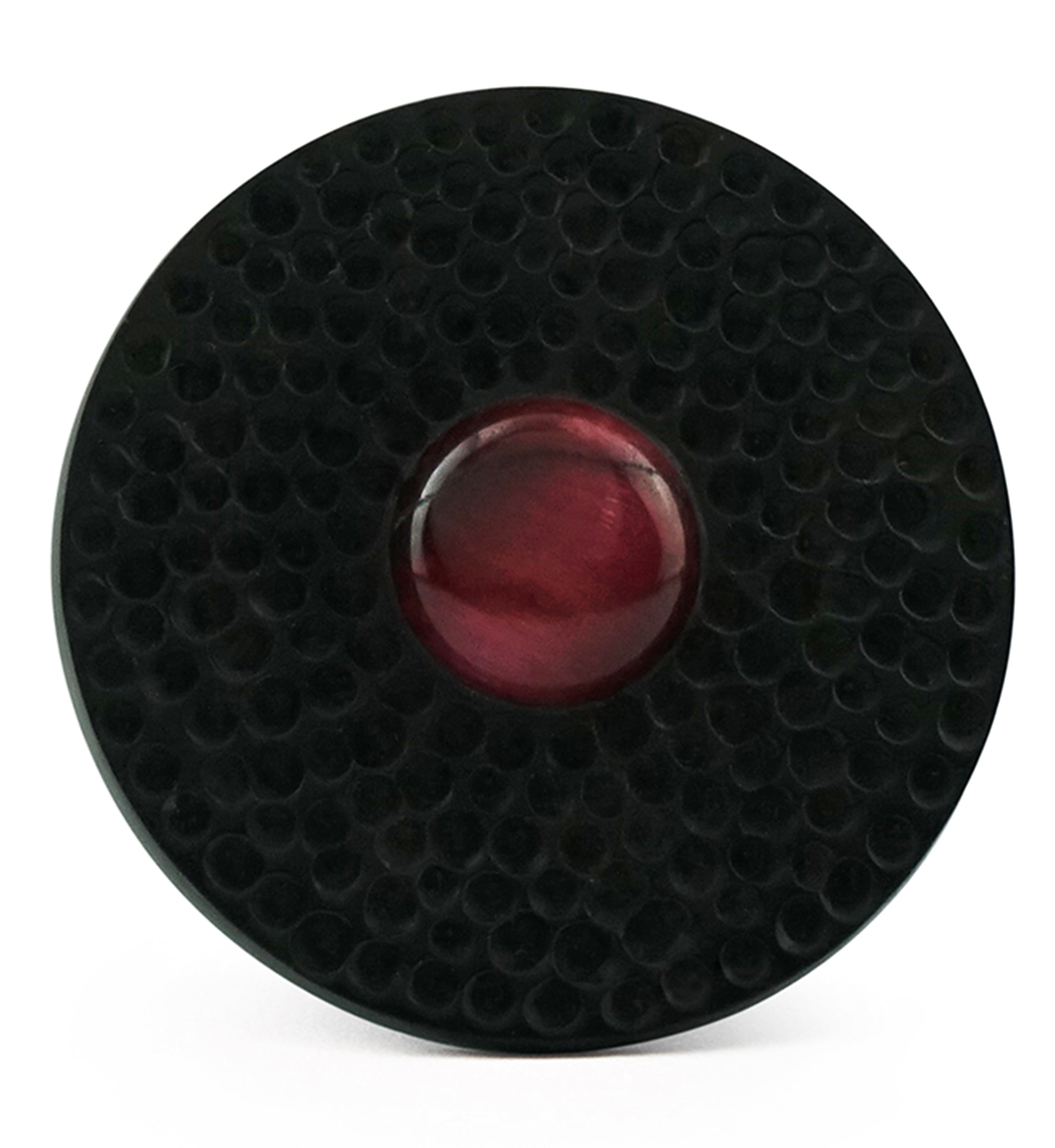 Hammered Red Tiger Eye Stone Areng Wood Mayan Flare Plugs