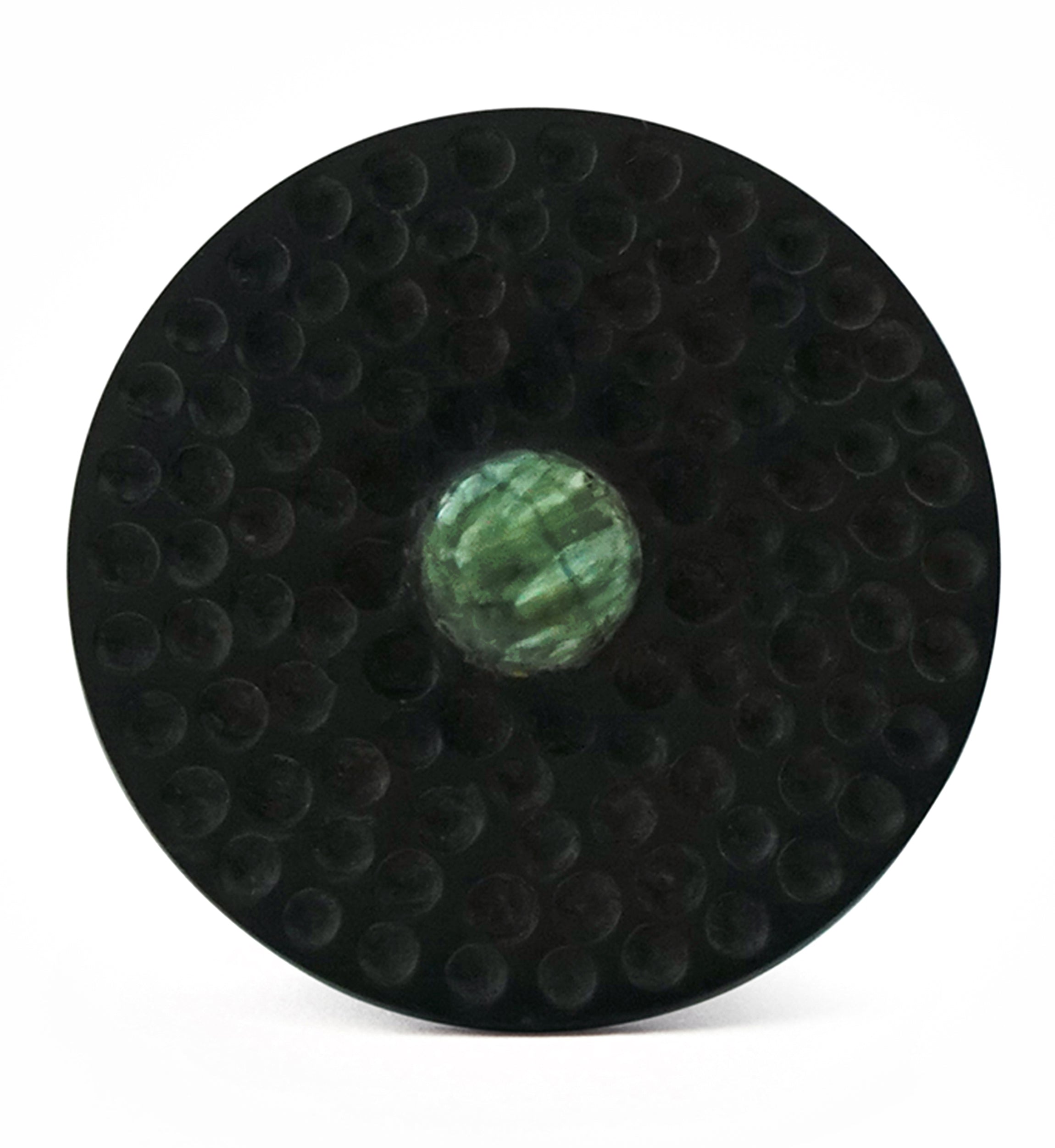 Hammered Seraphinite Stone Areng Wood Mayan Flare Plugs