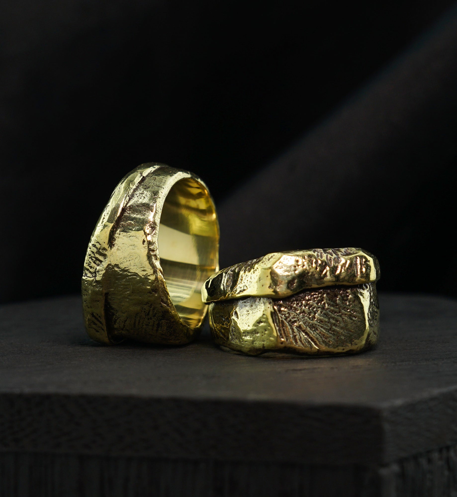 Hammered Stack Brass Ring