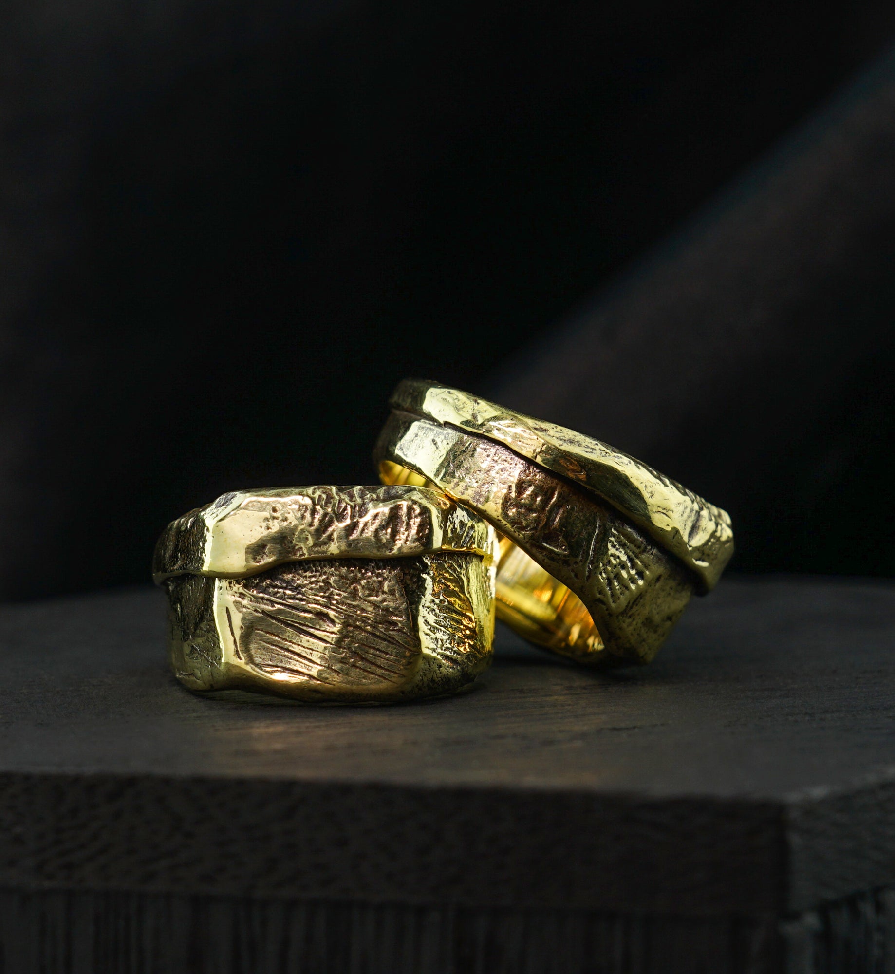 Hammered Stack Brass Ring