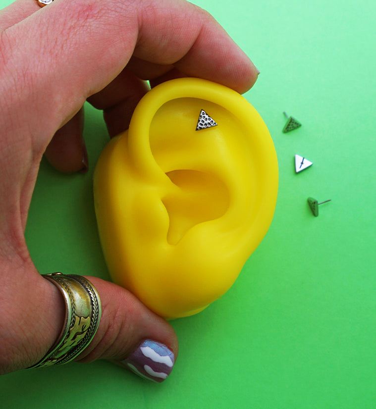 Hammered Triangle Titanium Threadless Top