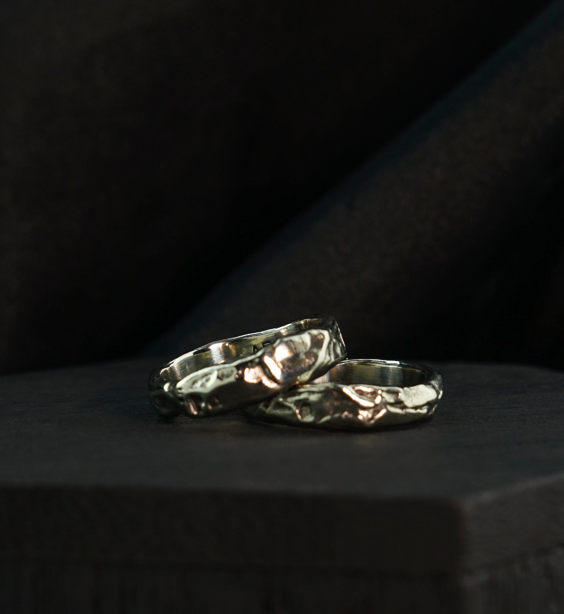 Hammered White Brass Ring