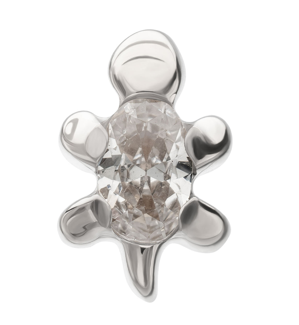 Hatchling Clear CZ Titanium Threadless Top