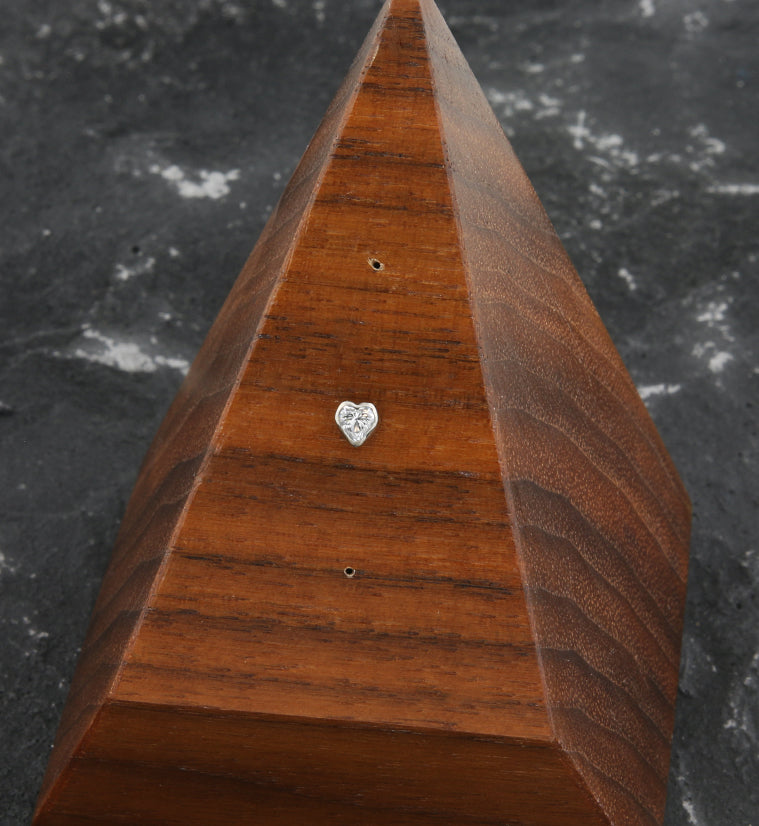 Heart Clear CZ Threadless Titanium Top