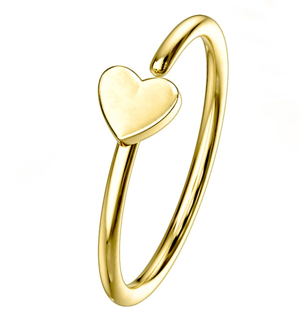 20G Gold Plated Stainless Steel Heart Ring