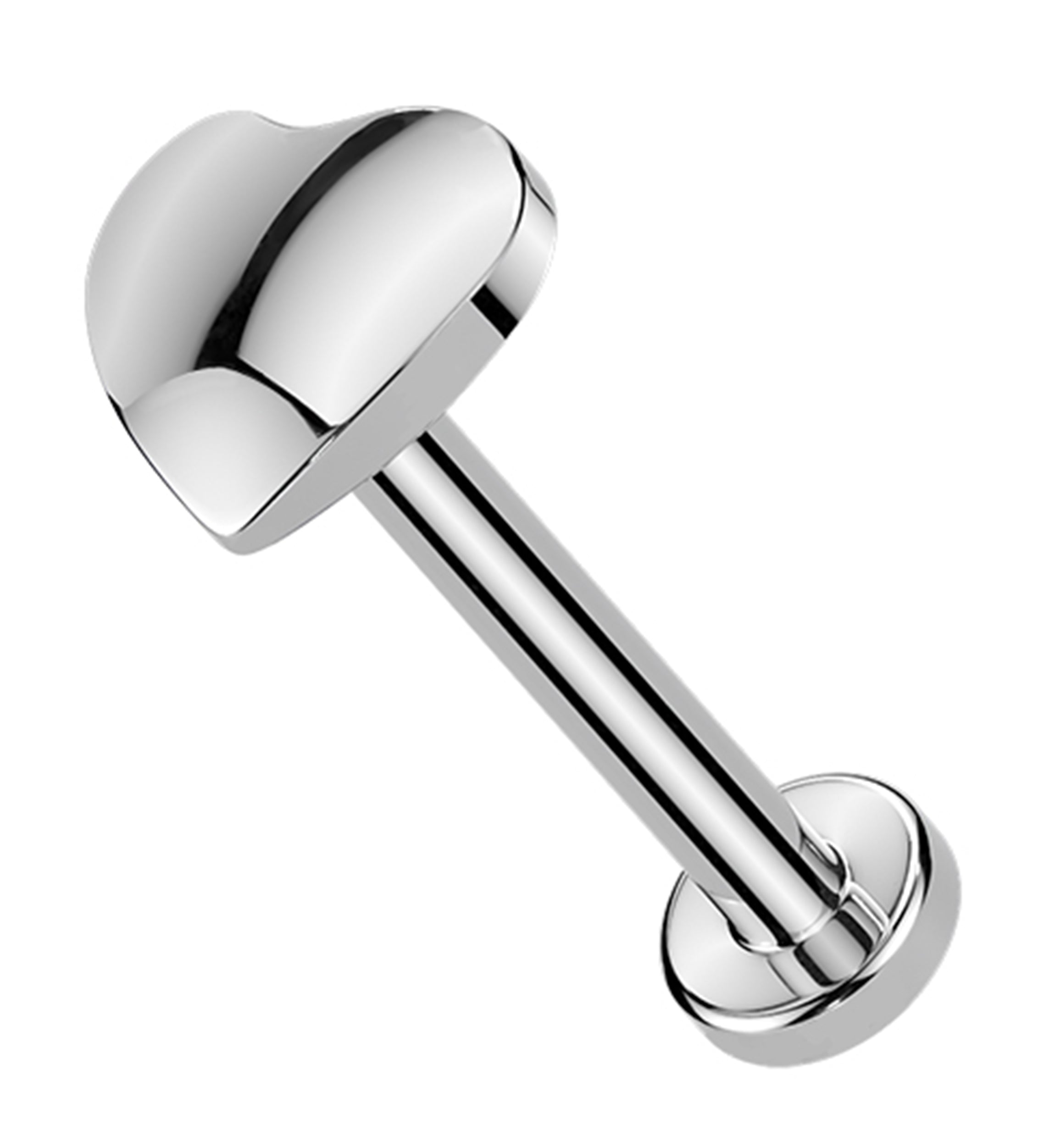 Heart Puff Threadless Titanium Labret