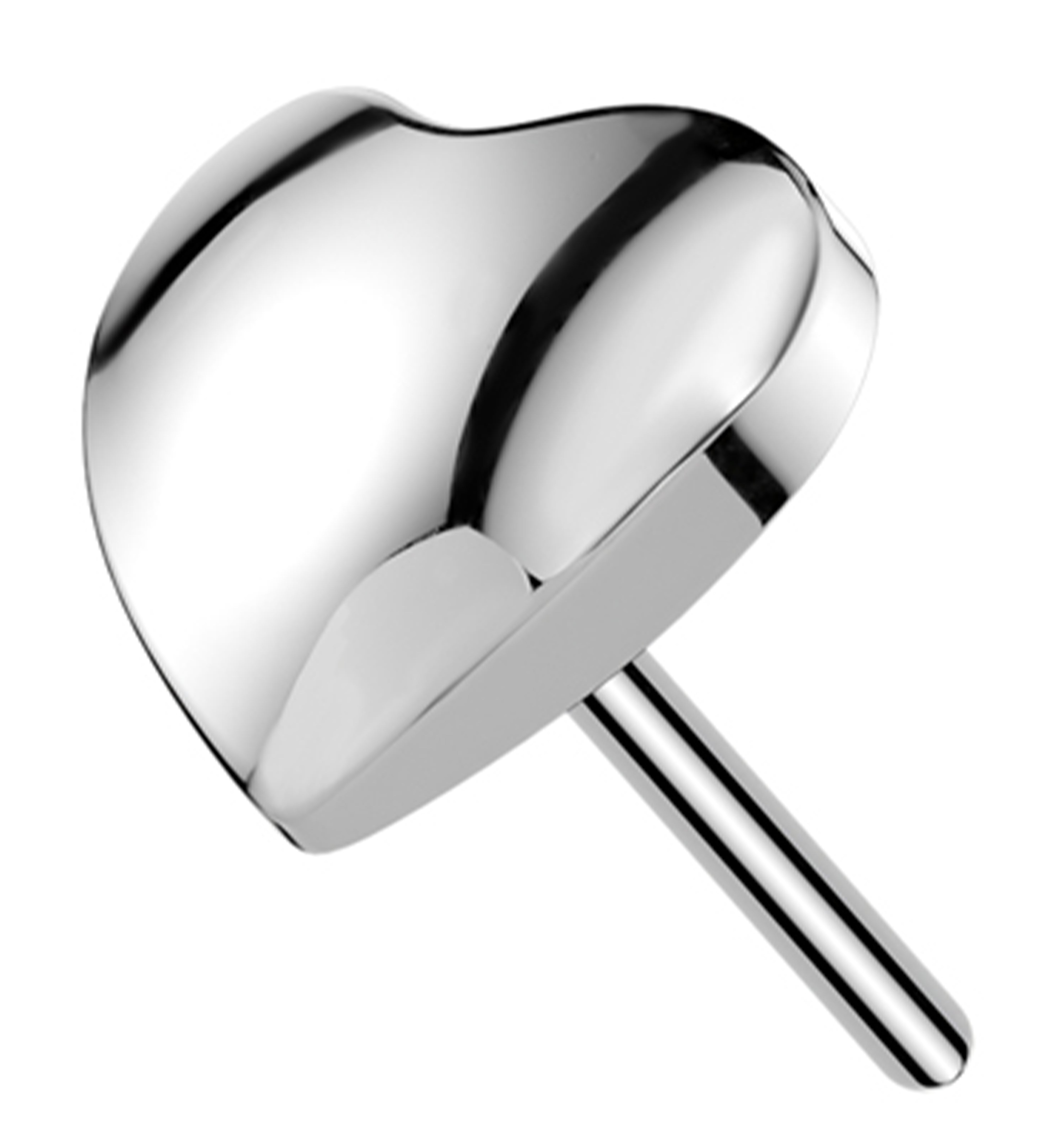 Heart Puff Threadless Titanium Top