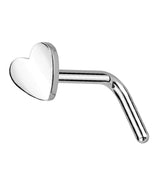 Heart Top L Bend Titanium Nose Ring