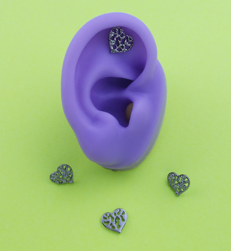 Heart Vines Titanium Threadless Top