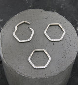 Hex Clear CZ Titanium Hinged Segment Ring