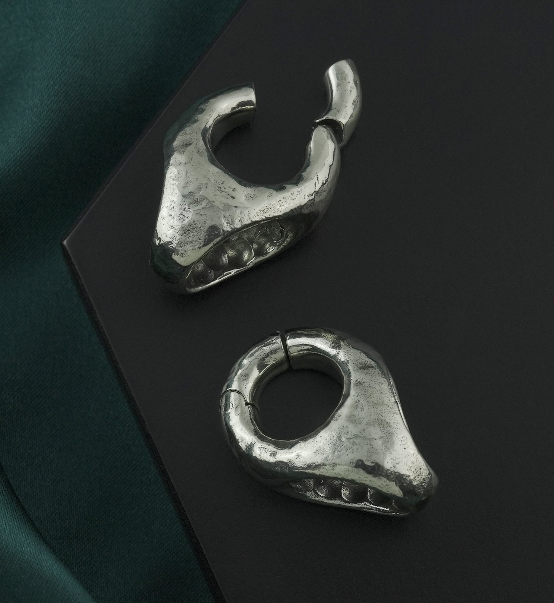 Hollow Point Keyhole White Brass Hinged Ear Weights