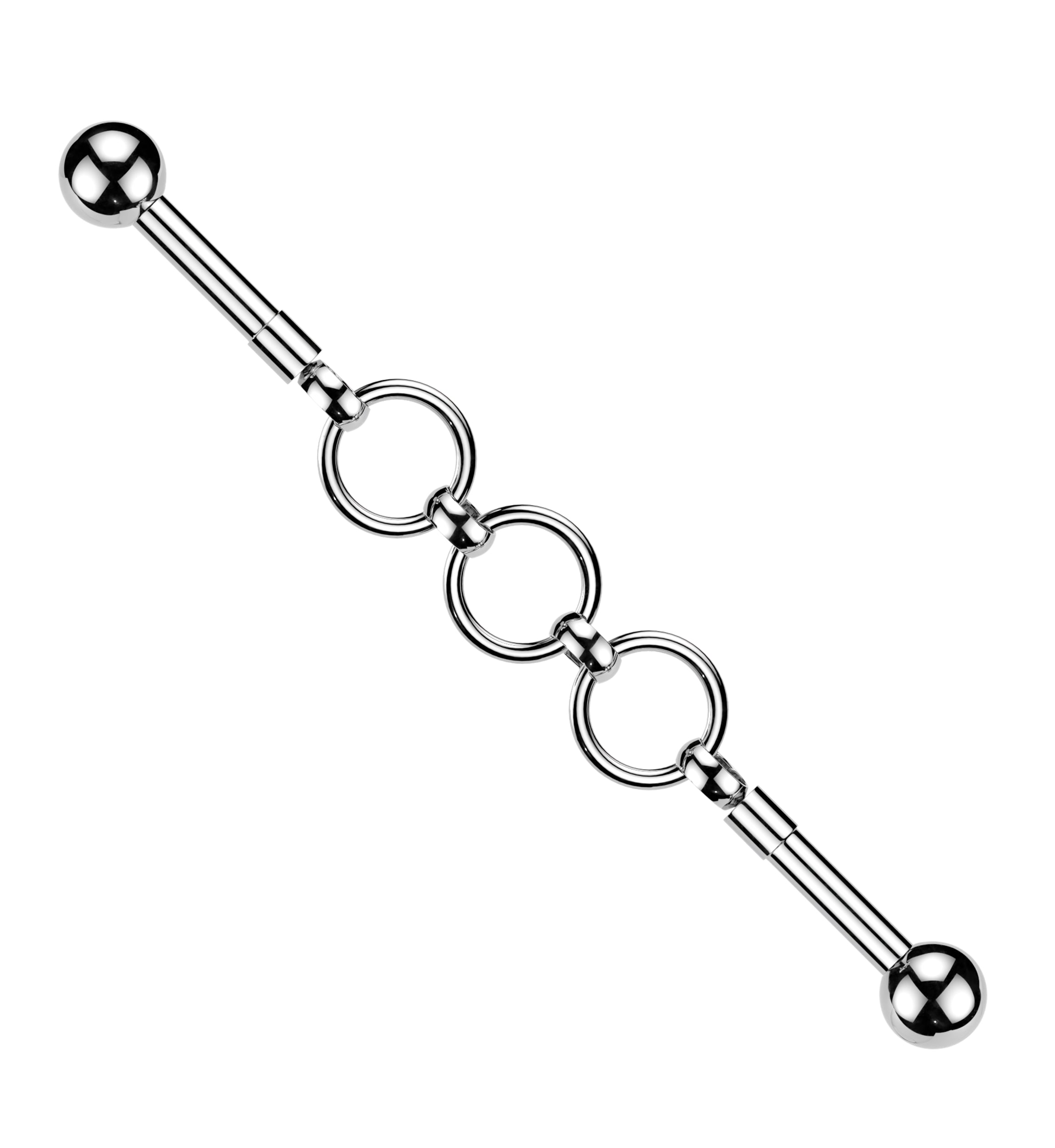 Hoop Link Externally Threaded Stainless Steel Barbell