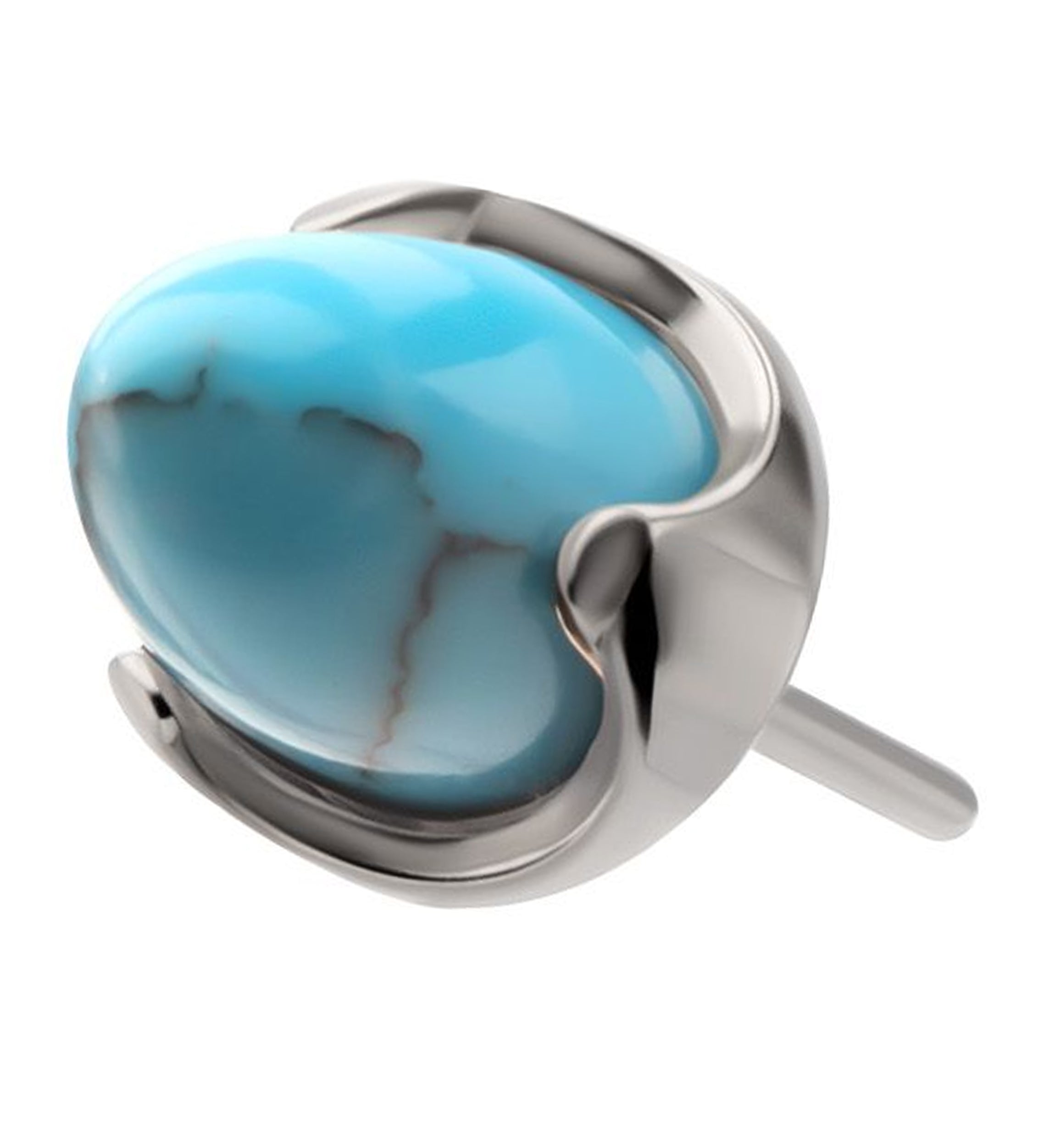 Howlite Turquoise Cone Titanium Threadless Top