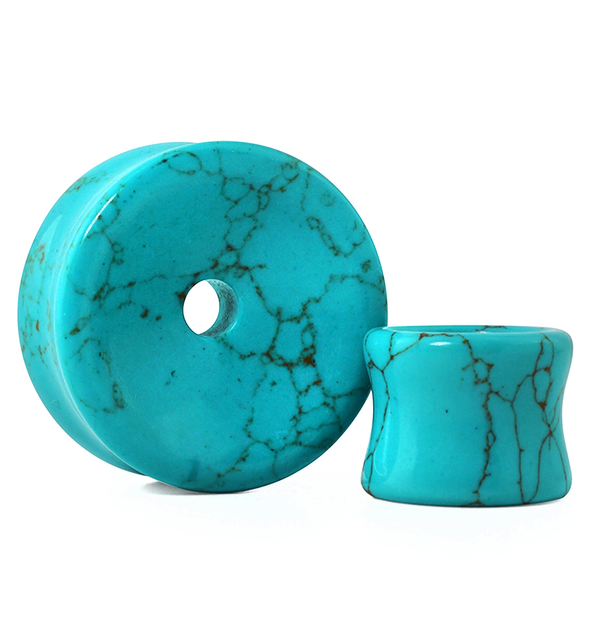 Howlite Turquoise Thick Wall Tunnels