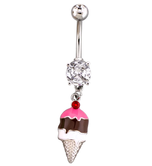 Ice Cream Cone Dangle Stainless Steel Belly Button Ring