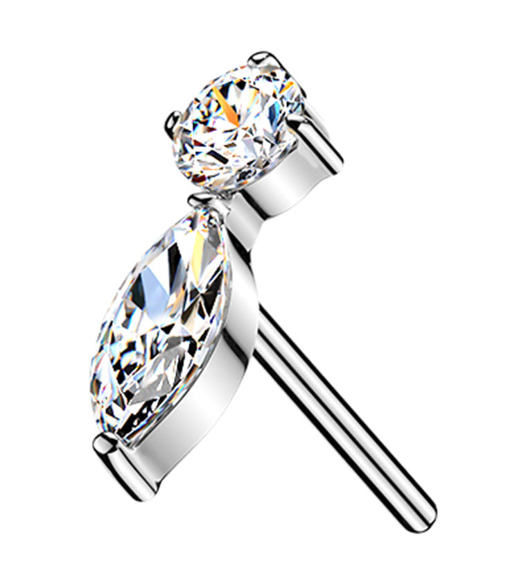 Icicle Drip CZ Titanium Threadless Top