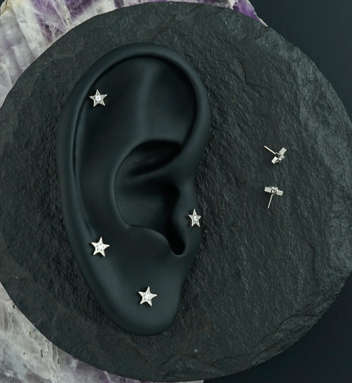 Icon Star CZ Titanium Threadless Top