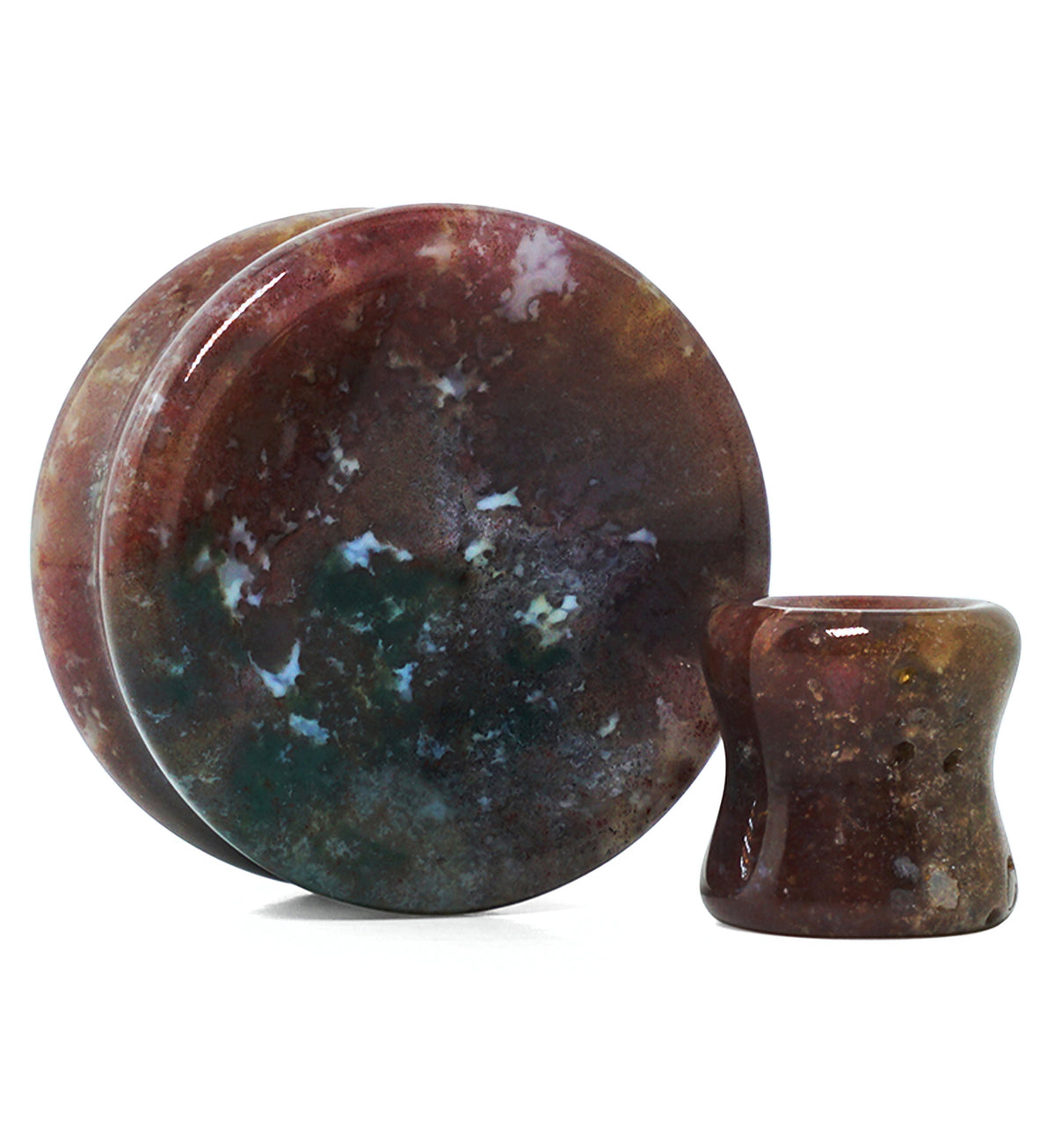 Indian Agate Stone Plugs (4G - 1 & 1/2
