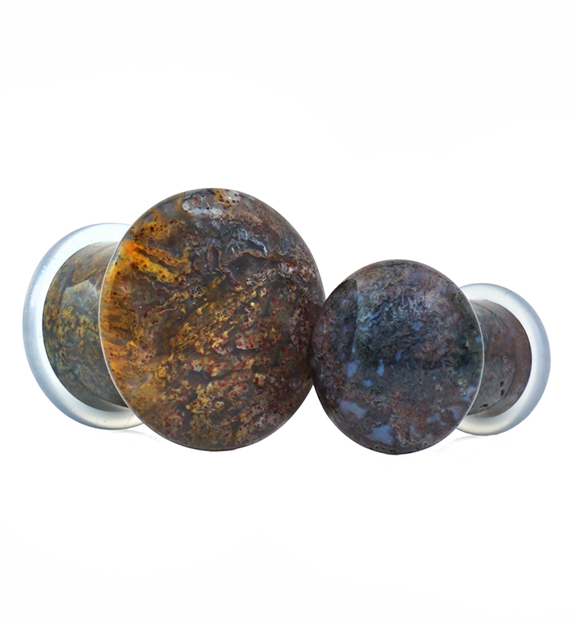 Indian Agate Stone Plugs - Single Flare