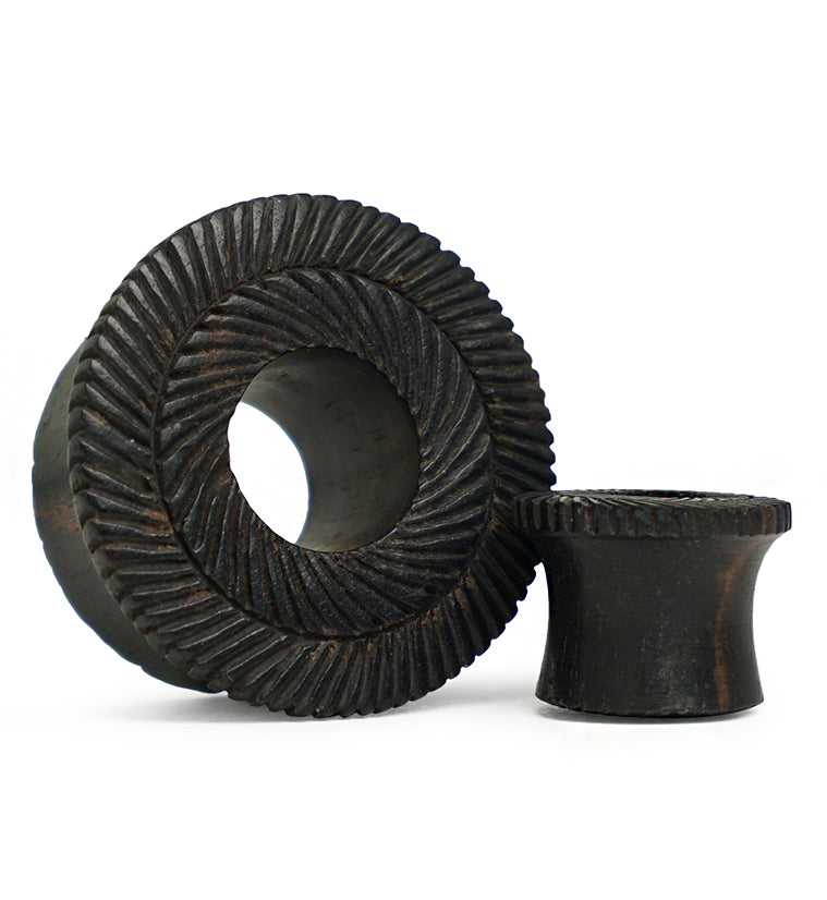 Interlace Areng Wood Mayan Flare Tunnel Plugs