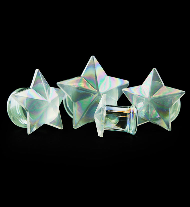 Iridescent Star Glass Plugs