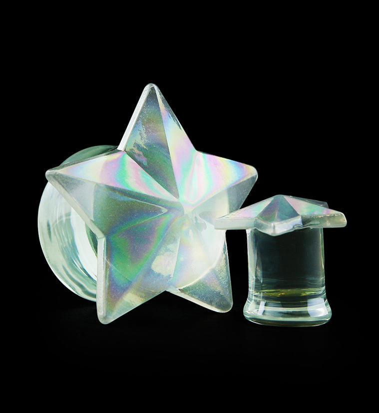 Iridescent Star Glass Plugs
