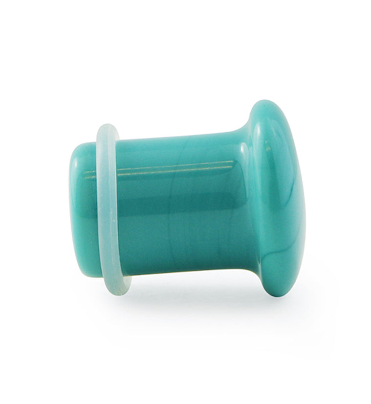 Island Blue Single Flare Glass Plugs