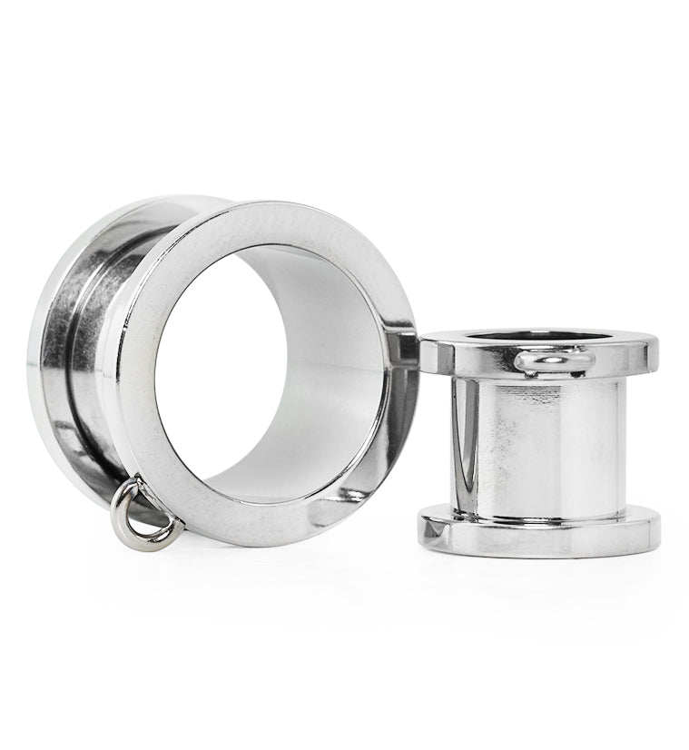 Jump Ring Stainless Steel Screw Back Tunnel Plugs (2G - 5/8