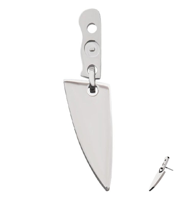 Knife Blade Dangle Titanium Threadless Top