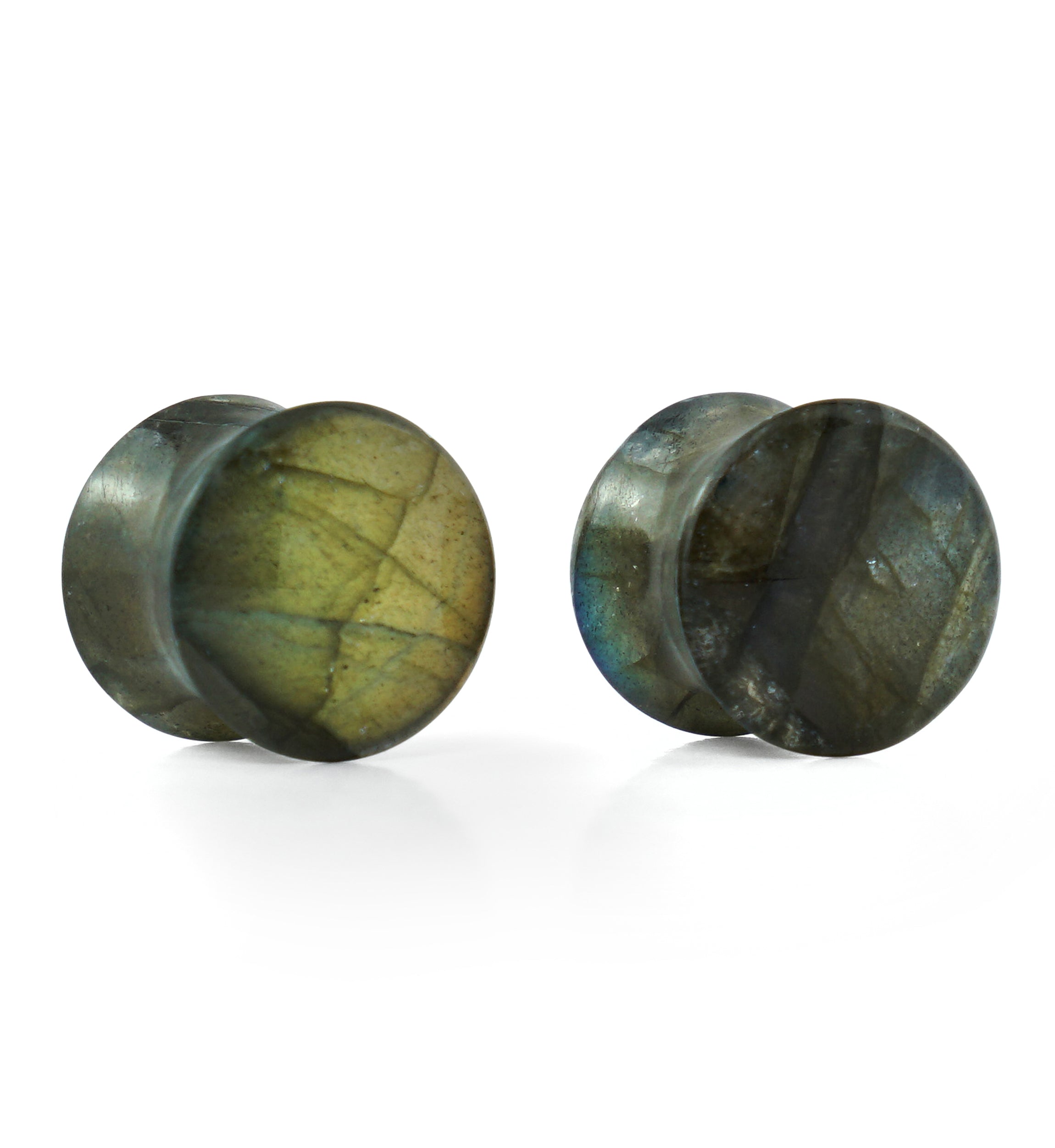 Labradorite Stone Plugs (00G - 10mm) Version 4