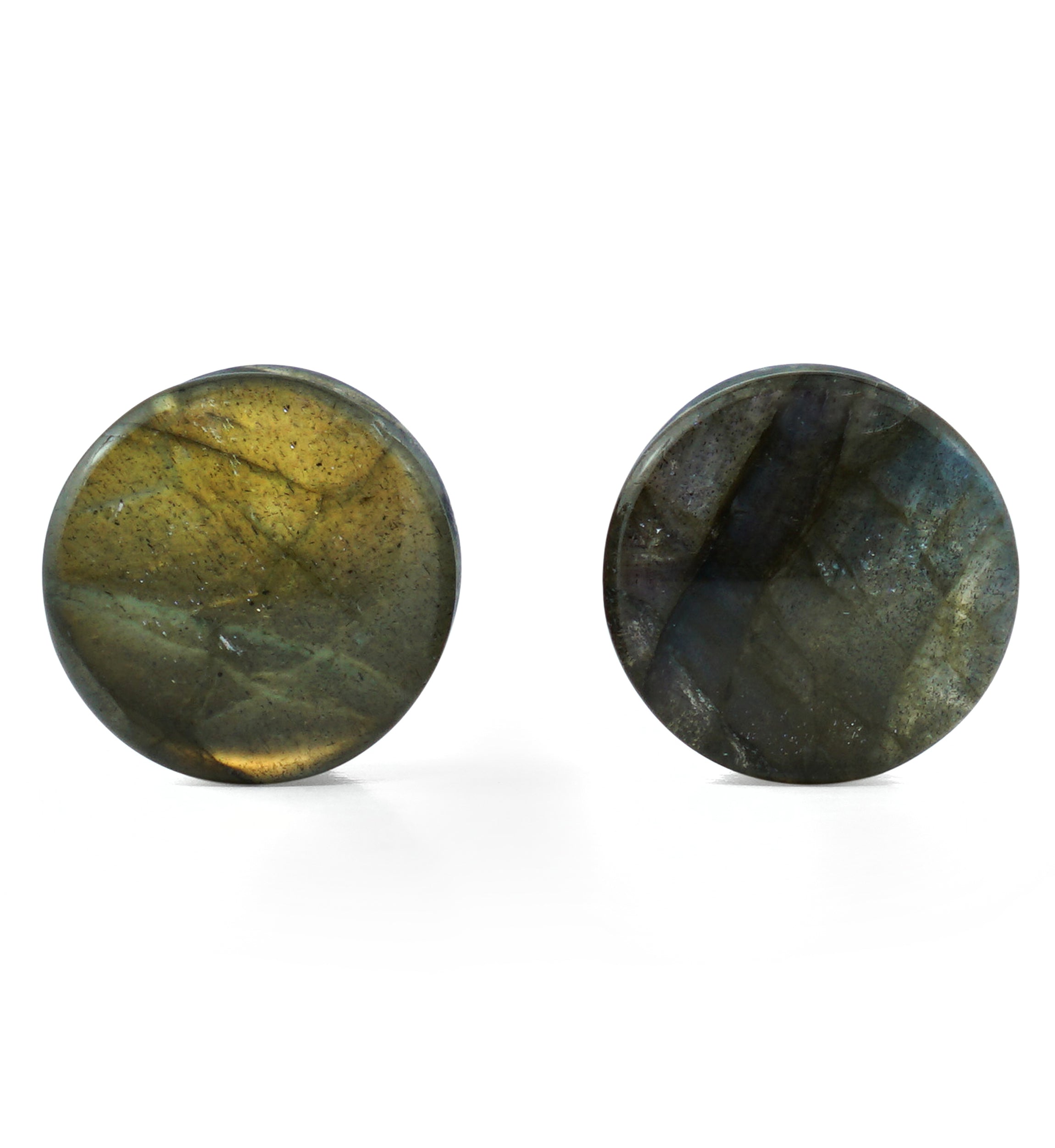 Labradorite Stone Plugs (00G - 10mm) Version 4