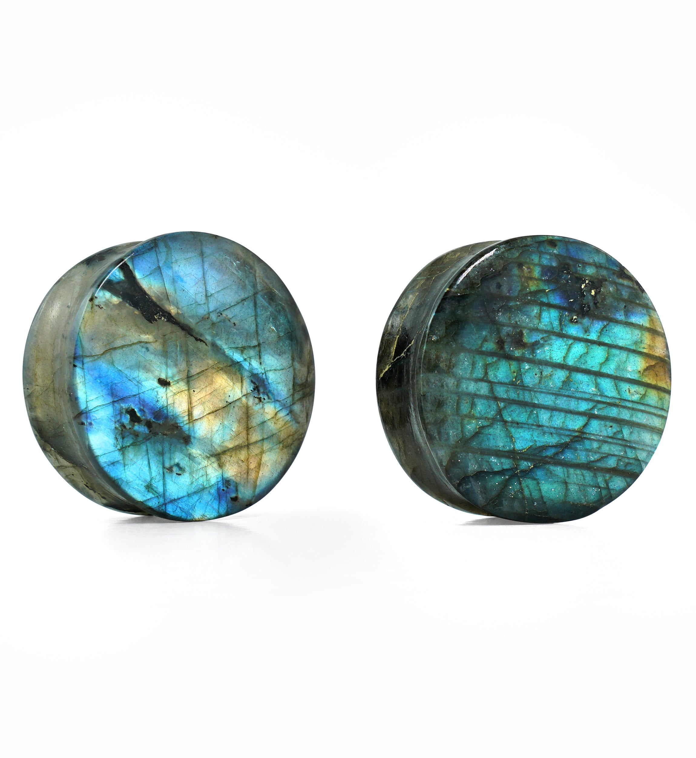 Labradorite Stone Plugs (34mm) Version 1